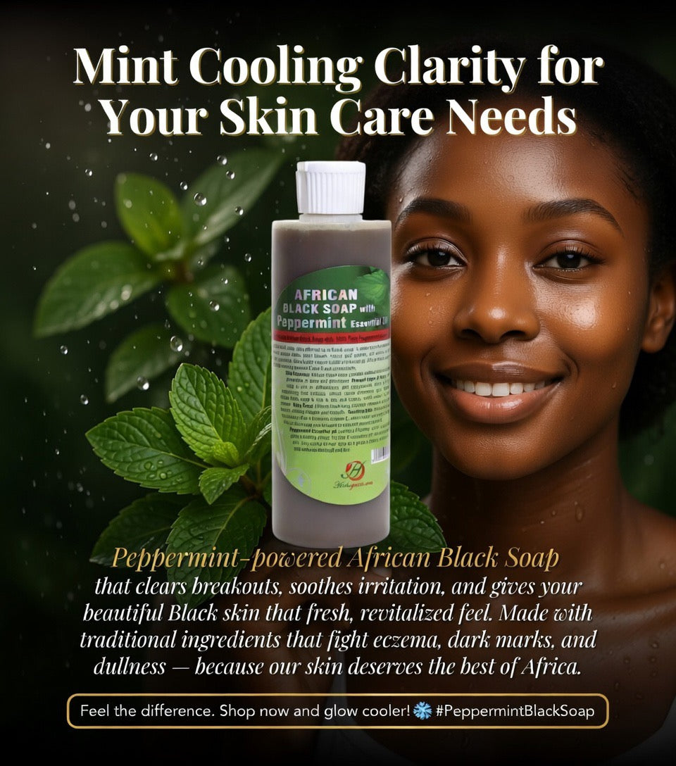 Liquid African Black Soap w/ Peppermint