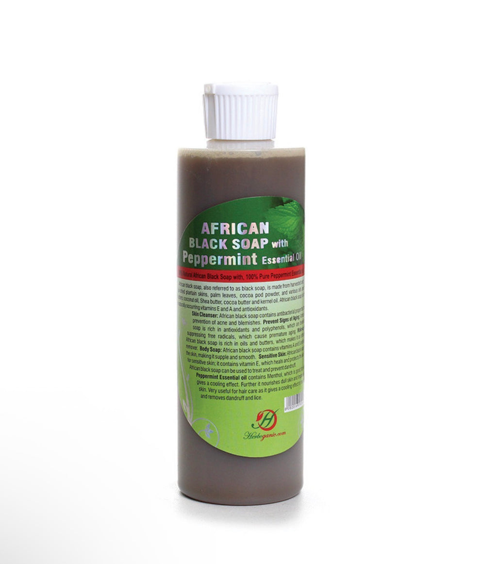 Liquid African Black Soap w/ Peppermint